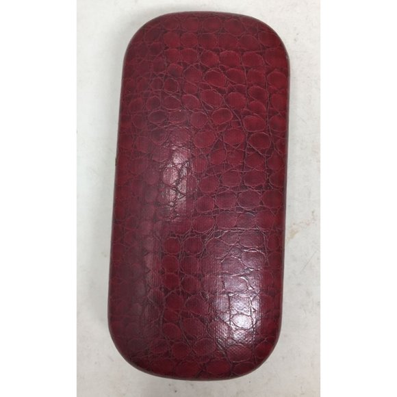 Vintage Red Hard Eyeglass Case with Tan Interior - Picture 2 of 4